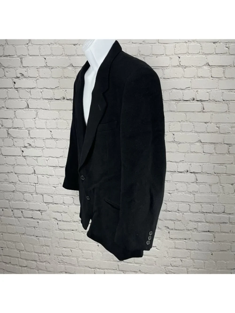 VTG Louis Raphael Black Cashmere Wool Soft 2 Button Blazer Notch Jacket Size 42R